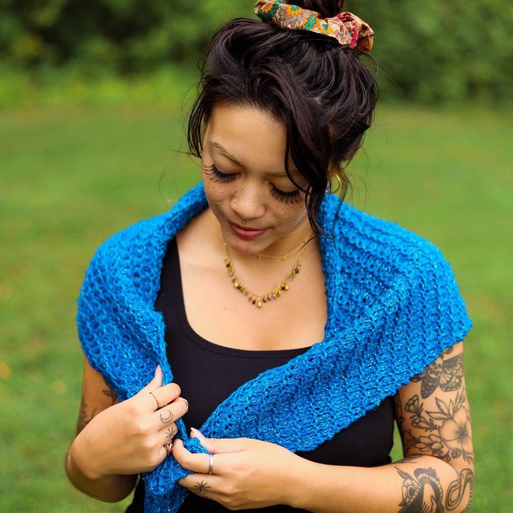French Hen Shawl Knitting Pattern - Intermediate Knit Project