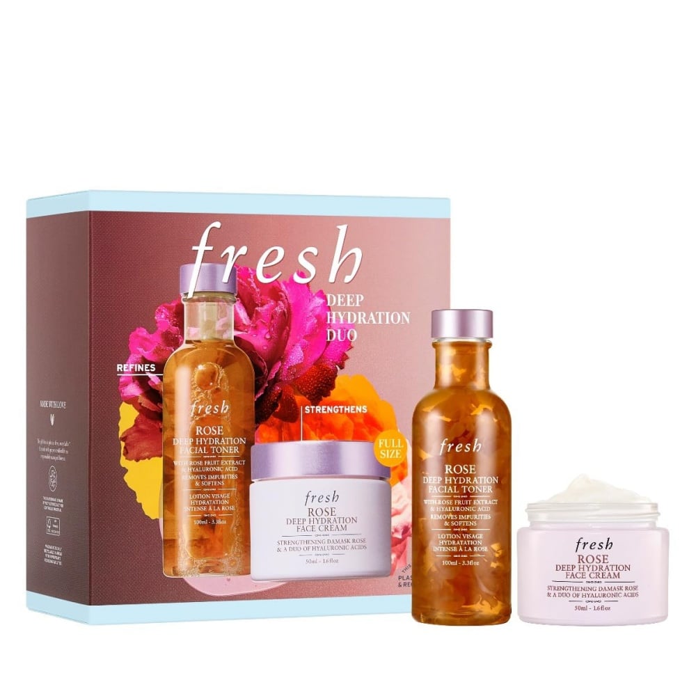 Fresh Rose Deep Hydration Duo set including facial toner and face cream