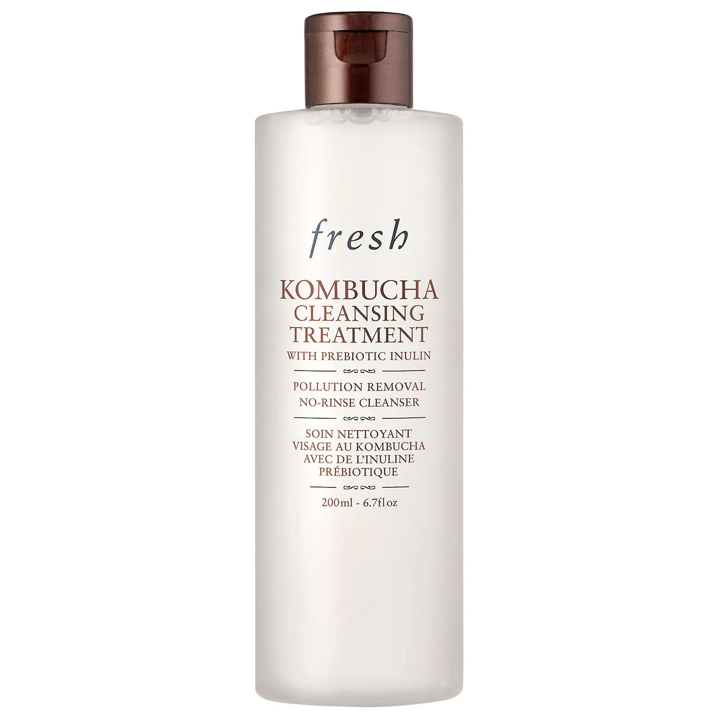 Bottle of Fresh Kombucha 2-in-1 No-Rinse Cleanser & Prebiotic Treatment.