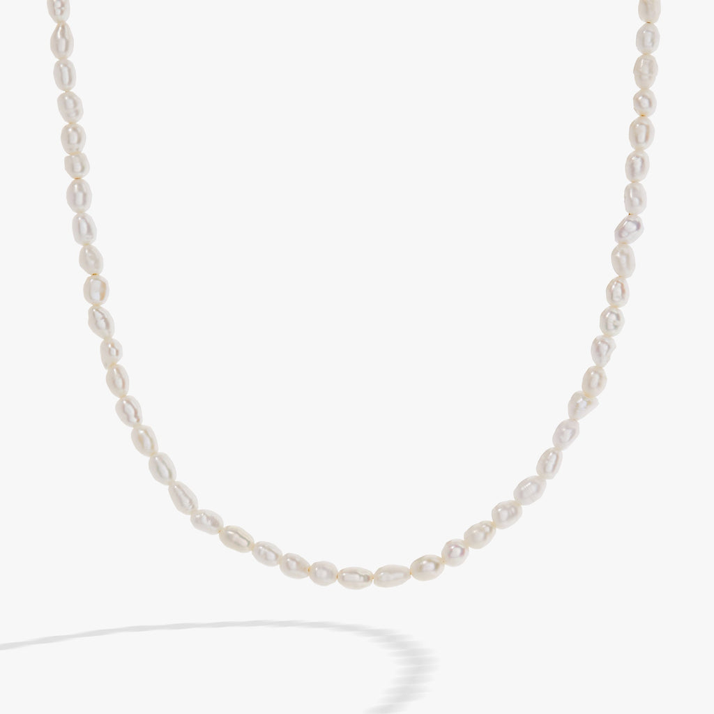 Genuine Freshwater Pearl Pendant Necklace with Gold-Tone Accents