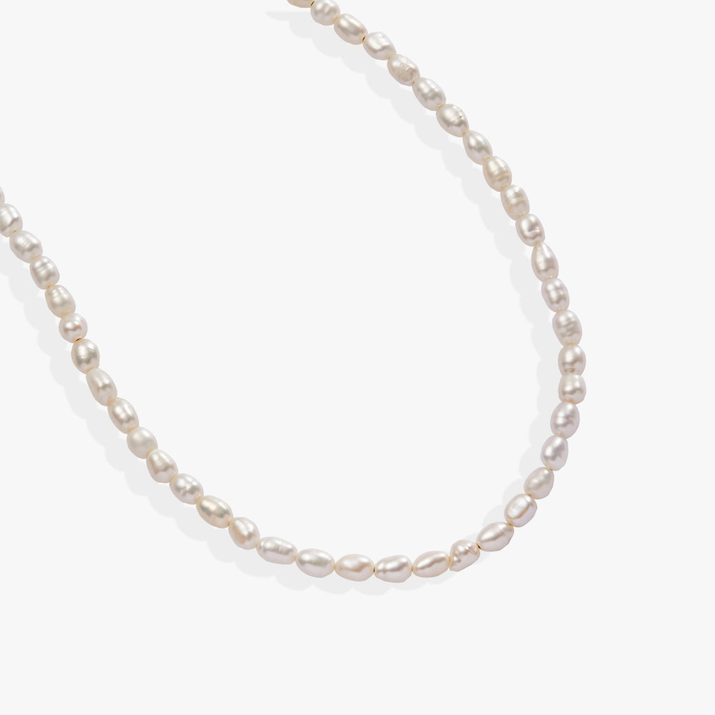Genuine freshwater pearl pendant necklace with gold-tone accent beads