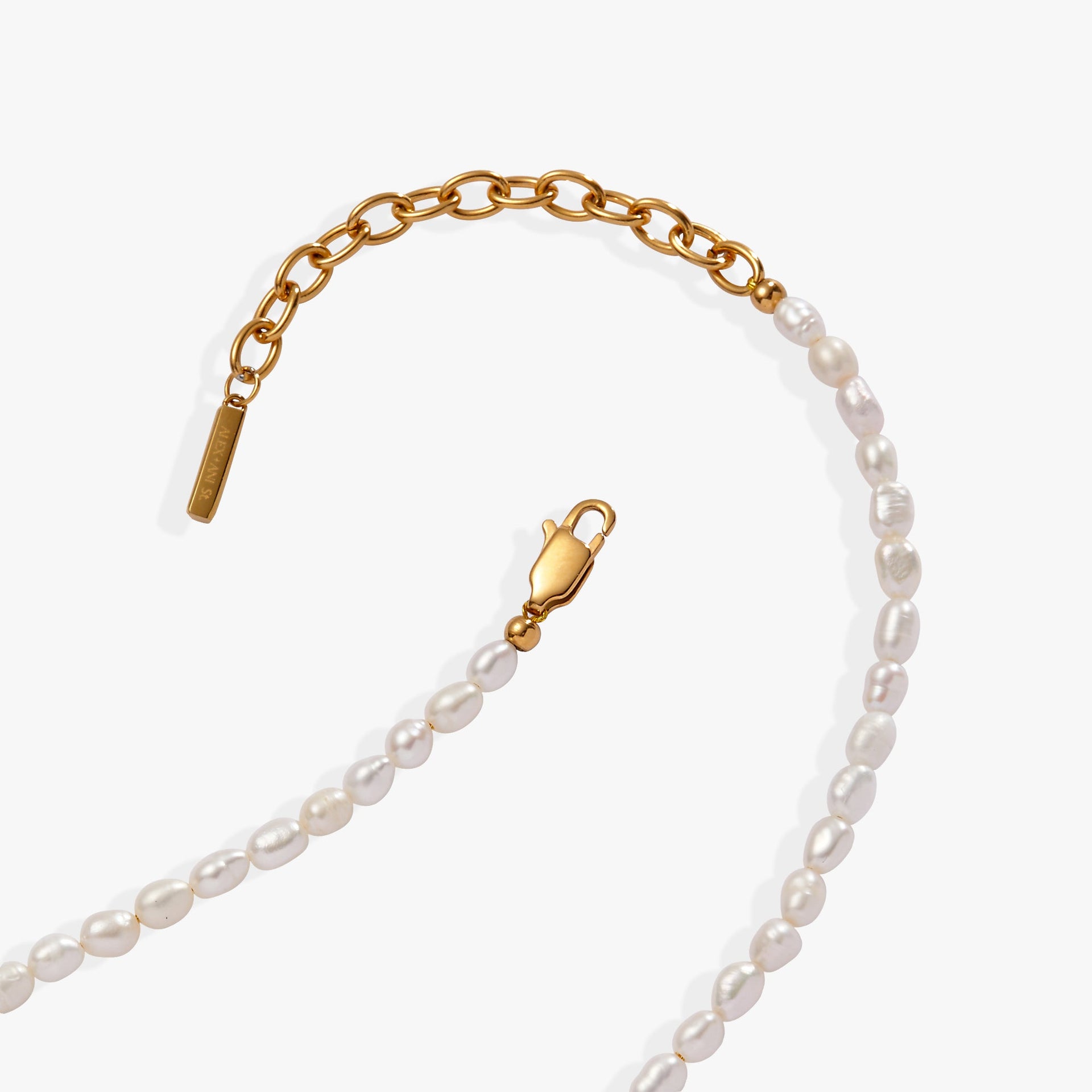 Genuine Freshwater Pearl Pendant Necklace with Gold-Tone Accents