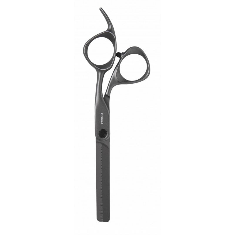 Fromm Invent 28-tooth thinning shear in gunmetal finish, 5.75 inch.