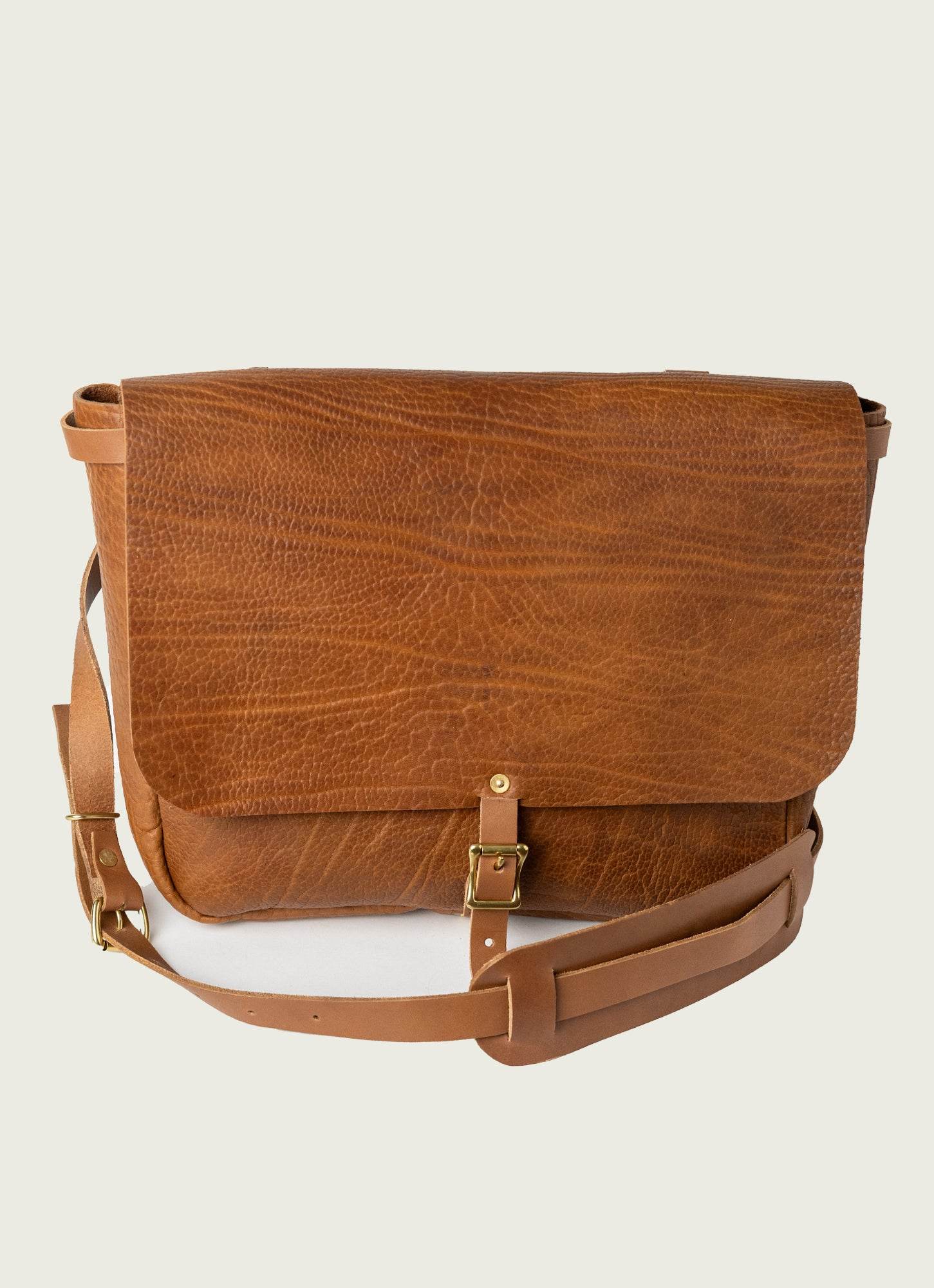 Tough Bullhide Messenger Bag Tan Brown
