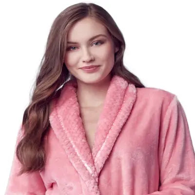 Women's Ultra Soft Plush Bathrobe - Cozy Loungewear Spa Robe