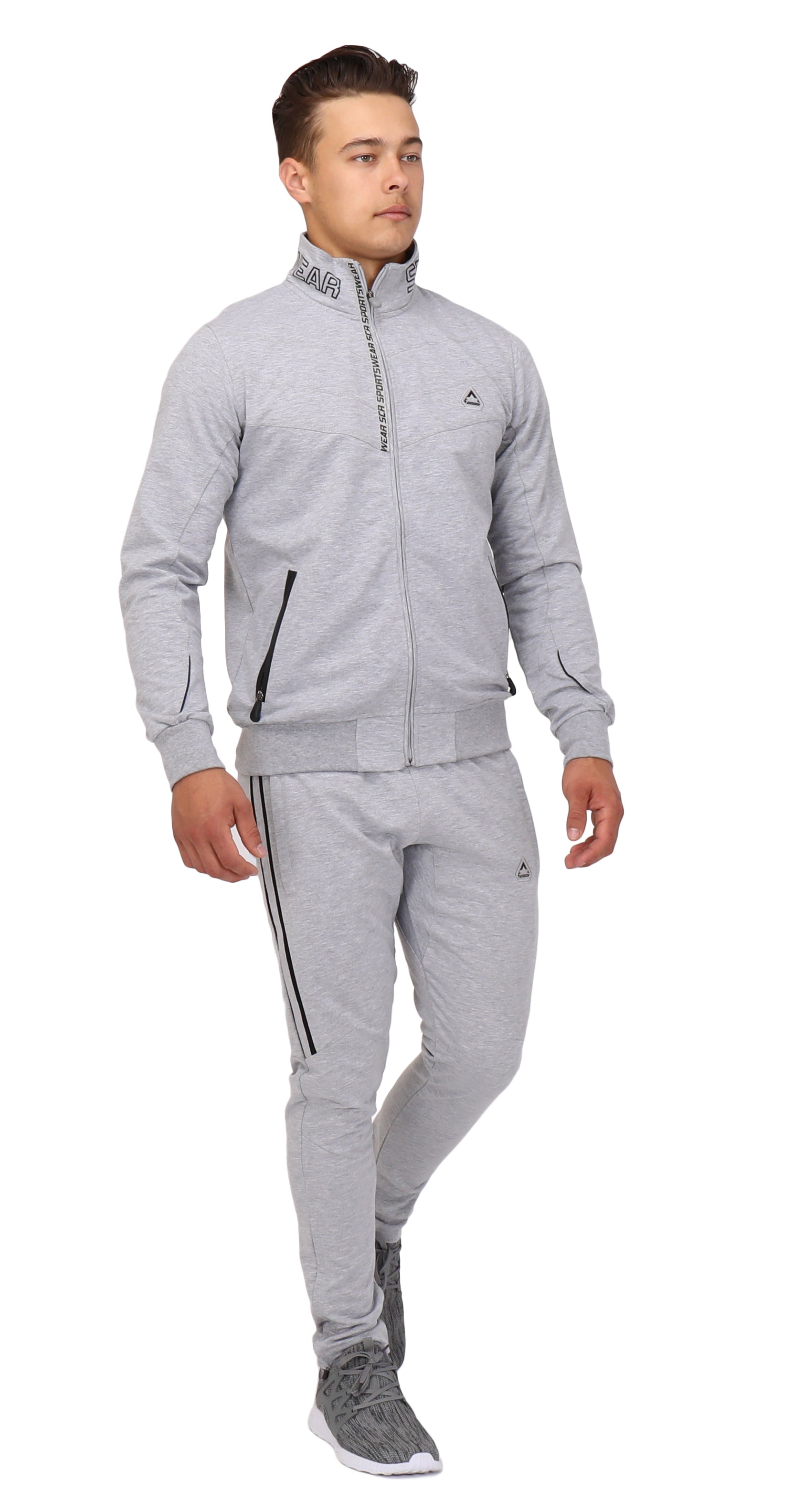 Men's Black Full Zip Athletic Sweatshirt with Stand Collar - Image 10