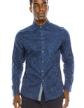 A classic button-down dress shirt featuring a timeless polka dot pattern, displayed against a neutral background.