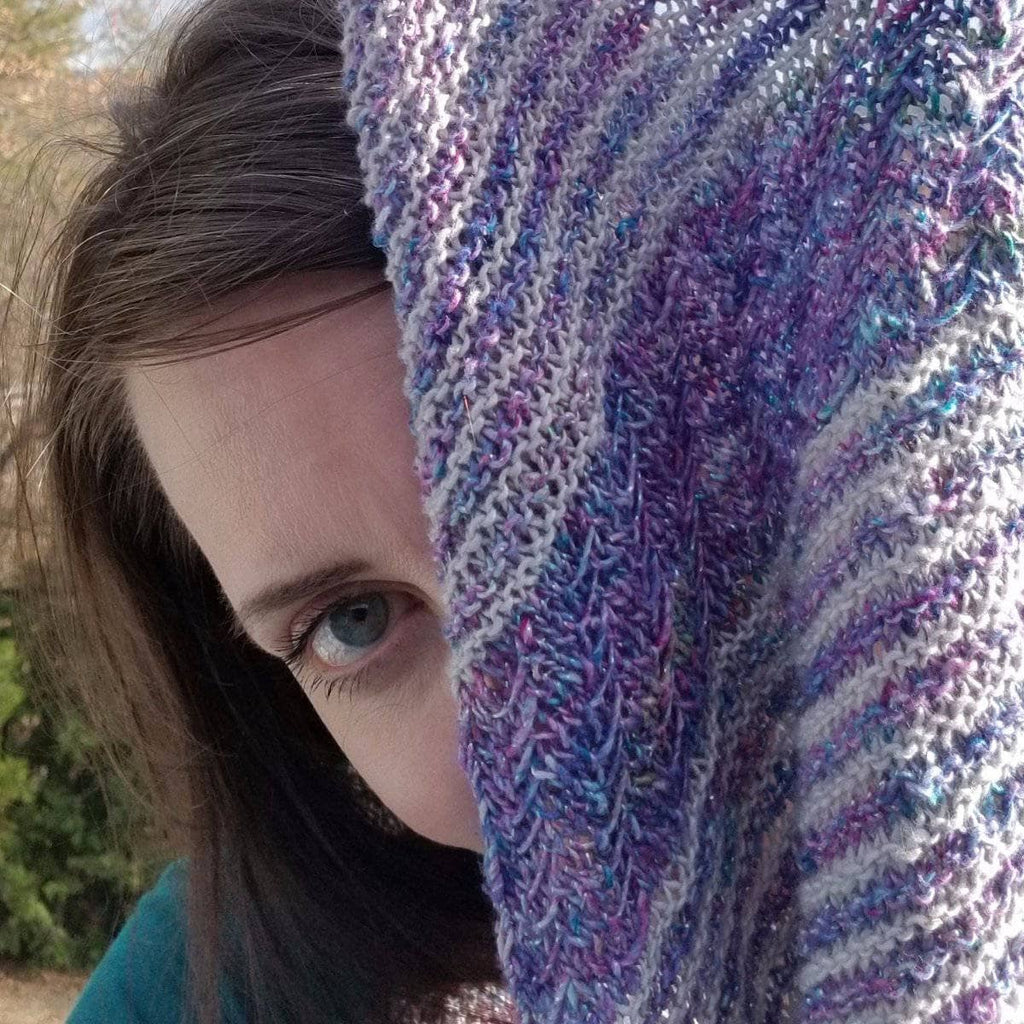 Frosted Forest Wrap Knitting Kit - Bohemian Lavender & Blue Scarf