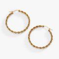 Frozen French Rope Hoop Earrings in Gold and Silver