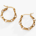 Frozen Mariner Chain Hoop Earrings in polished stainless steel