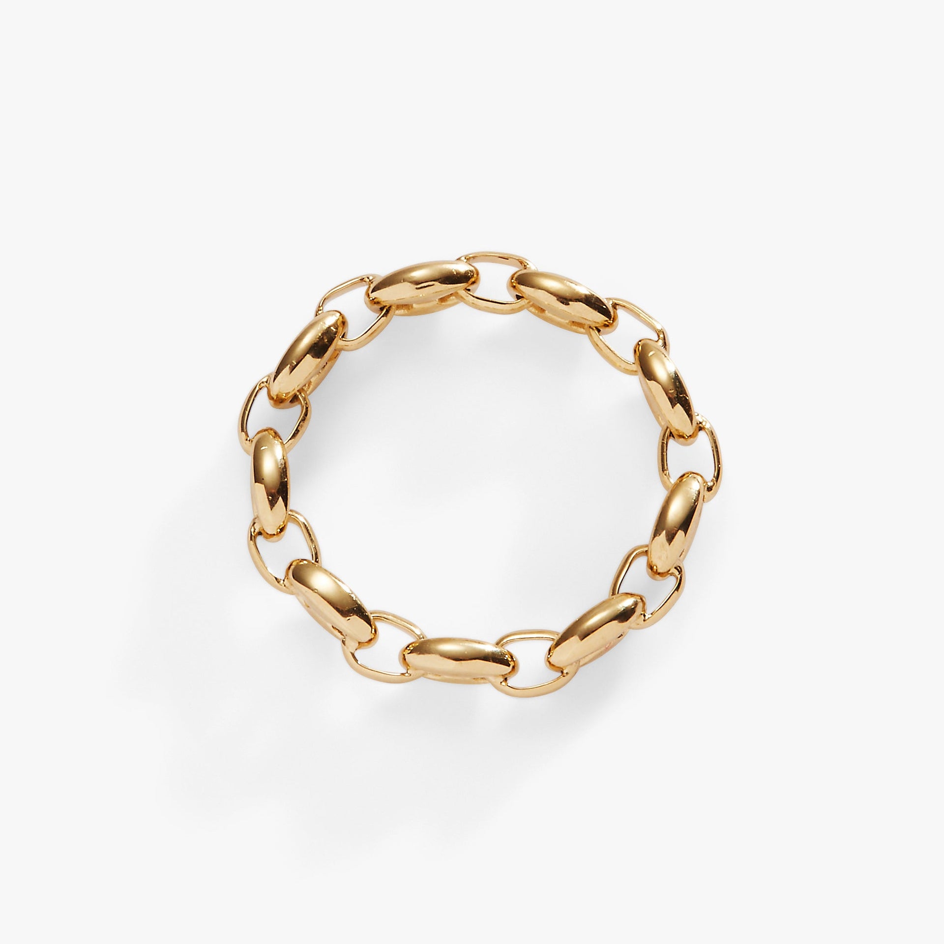 Frozen Mariner Chain Ring in Polished Gold - Minimalist Stackable