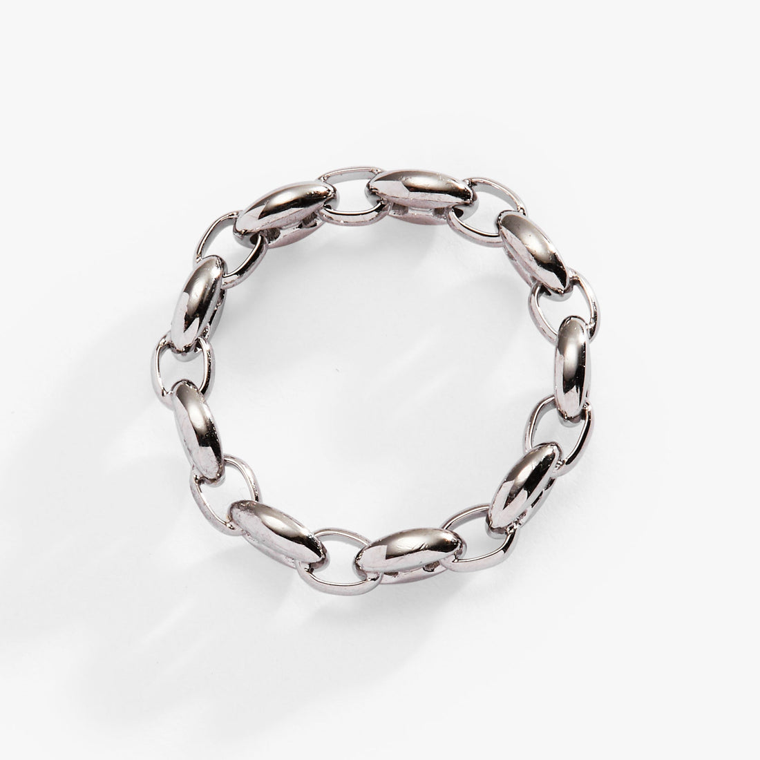 Frozen Mariner Chain Ring in Polished Gold - Minimalist Stackable