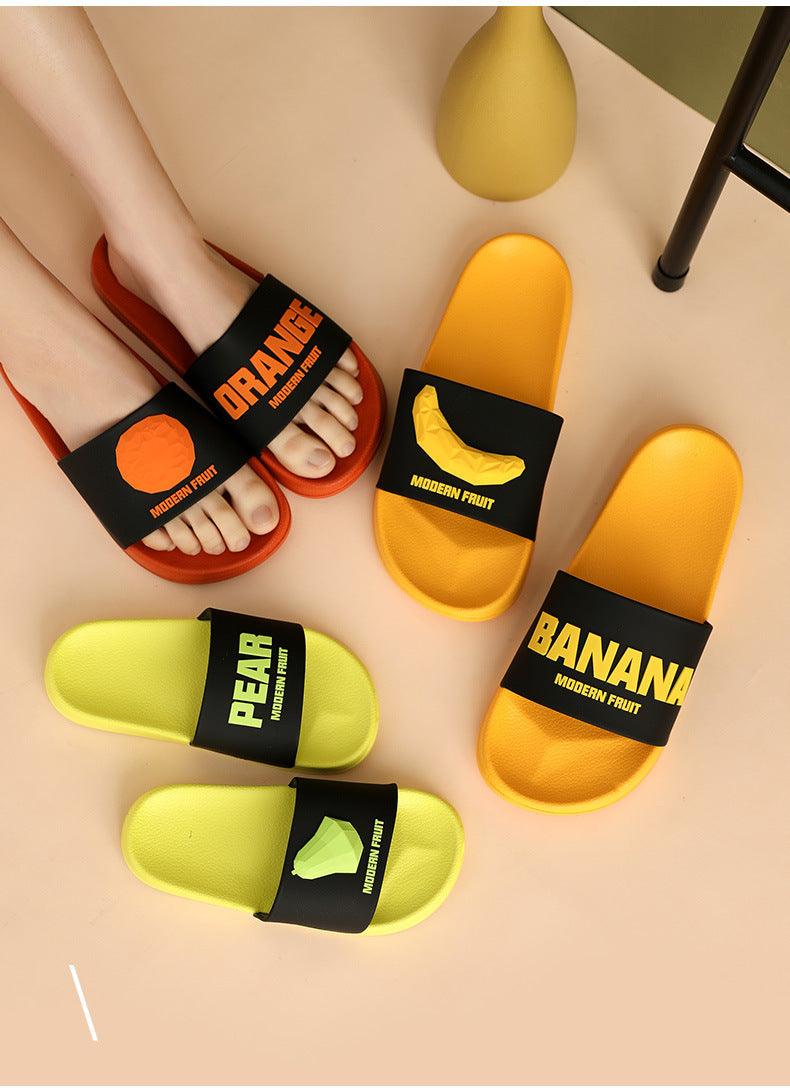 Fruit Banana Print Summer Indoor Slippers Non-Slip Bathroom Slides