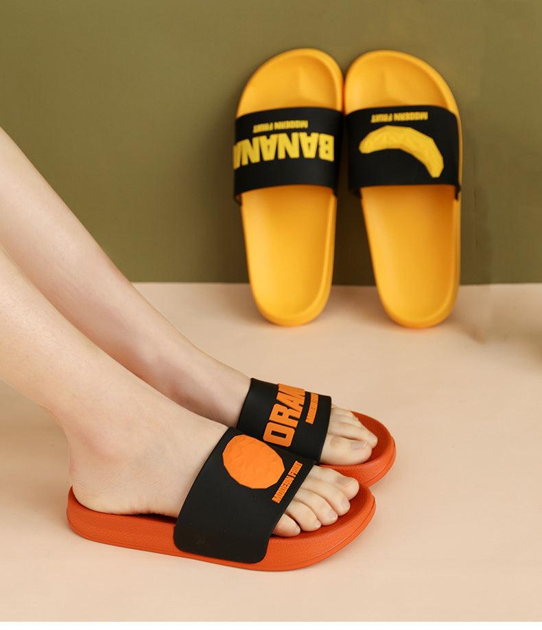 Fruit Banana Print Summer Indoor Slippers Non-Slip Bathroom Slides