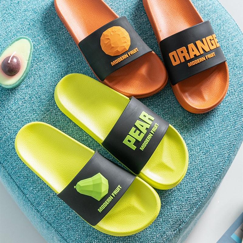 Fruit Banana Print Summer Indoor Slippers Non-Slip Bathroom Slides