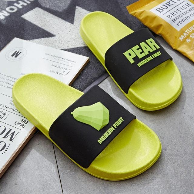 Fruit Banana Print Summer Indoor Slippers Non-Slip Bathroom Slides