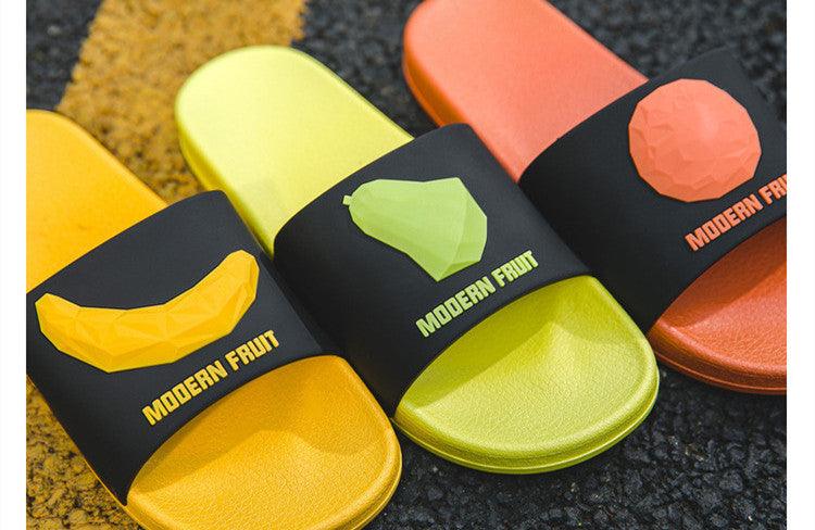 Fruit Banana Print Summer Indoor Slippers Non-Slip Bathroom Slides