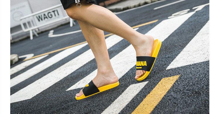 Fruit Banana Print Summer Indoor Slippers Non-Slip Bathroom Slides