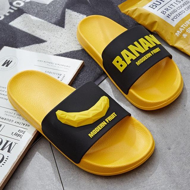 Fruit Banana Print Summer Indoor Slippers Non-Slip Bathroom Slides
