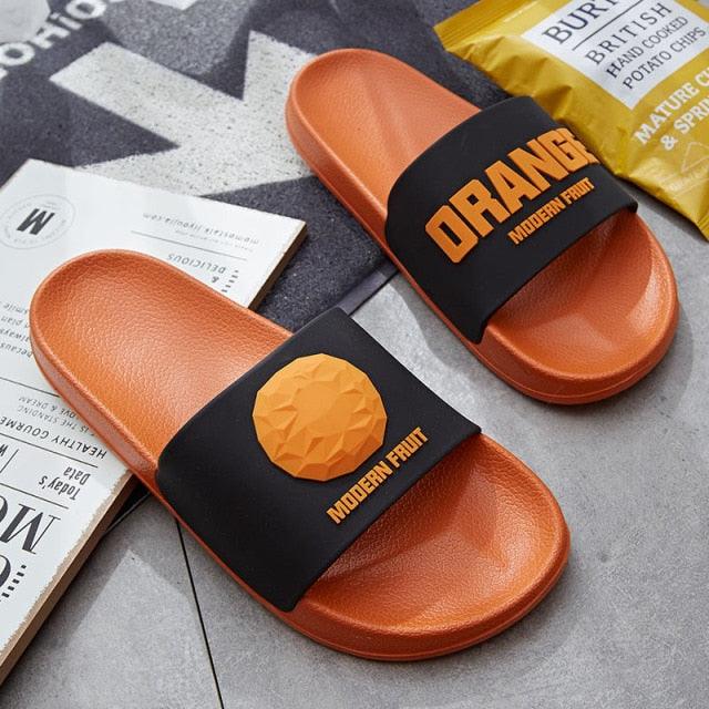 Fruit Banana Print Summer Indoor Slippers Non-Slip Bathroom Slides
