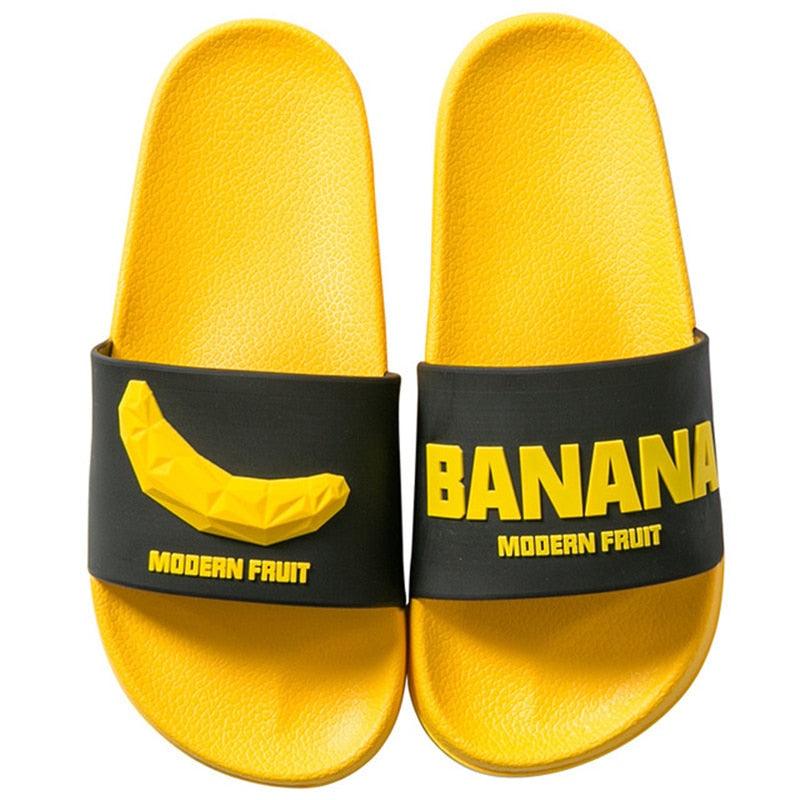Fruit Banana Print Summer Indoor Slippers Non-Slip Bathroom Slides