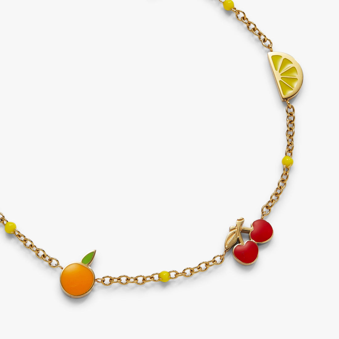 Fruit Inline Charm Anklet Gold Plated Summer Jewelry