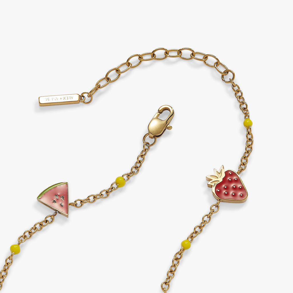 Fruit Inline Charm Anklet Gold Plated Summer Jewelry