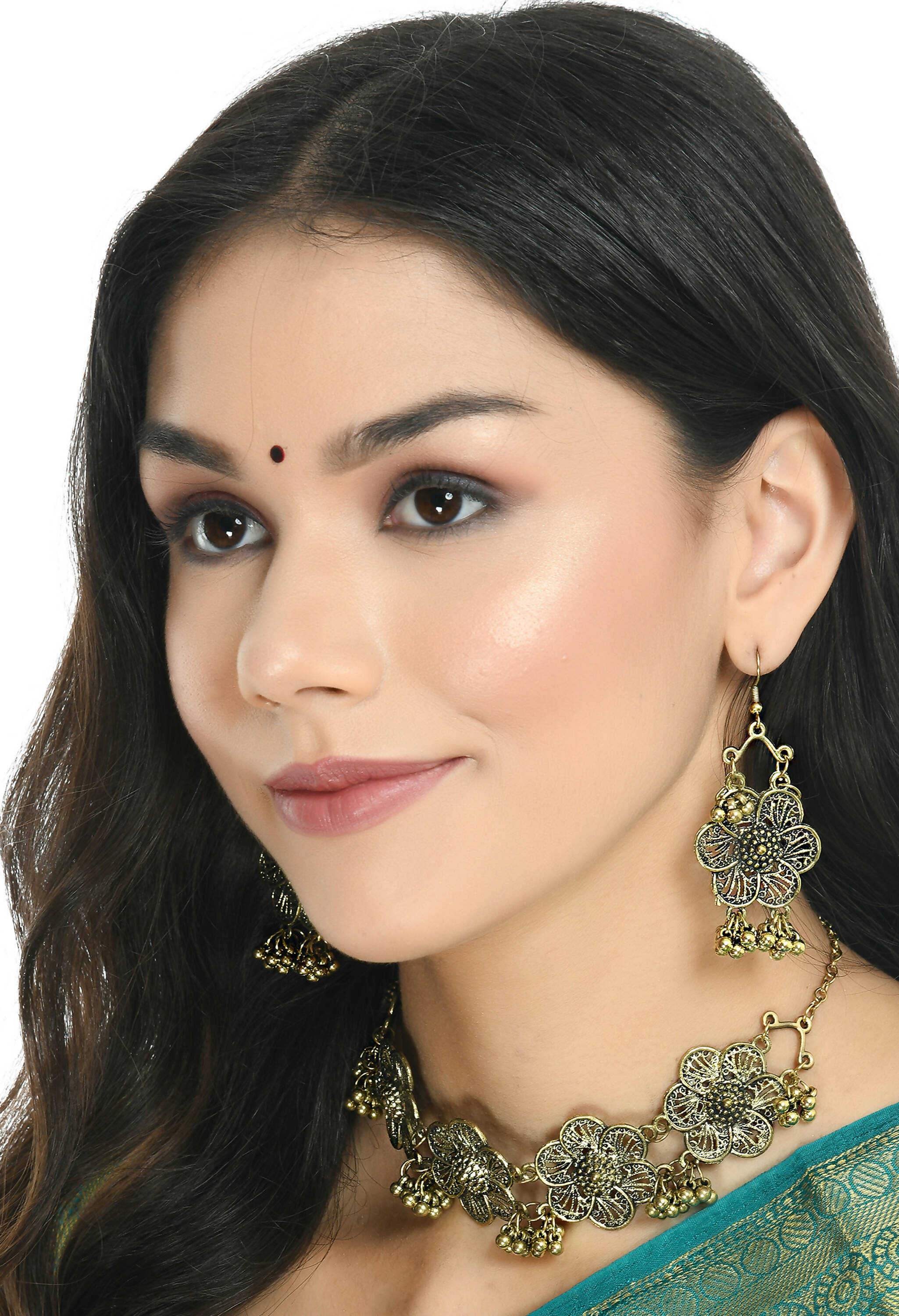 Floral Golden-Plated Brass Finish Choker for Women