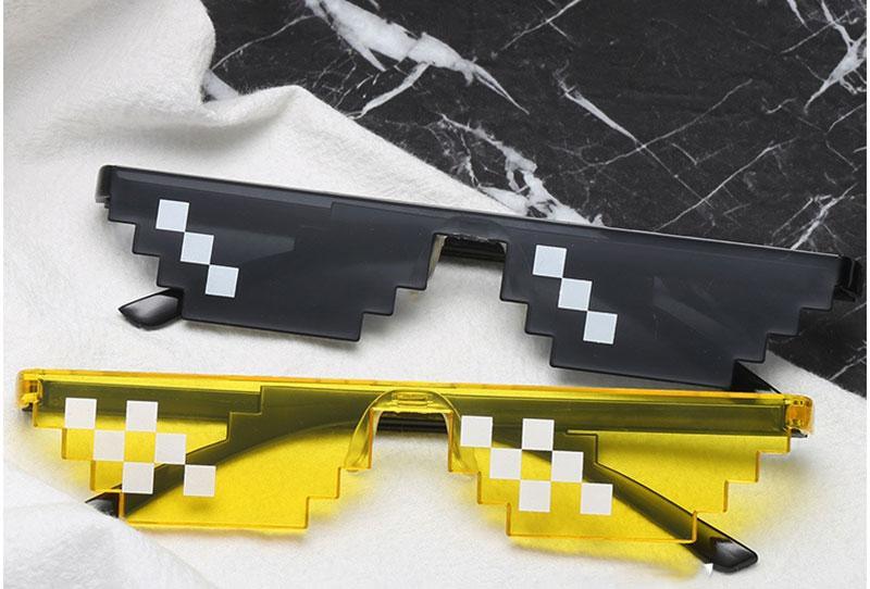 8-Bit Mosaic Pixel Sunglasses Retro Gamer Prop Glasses