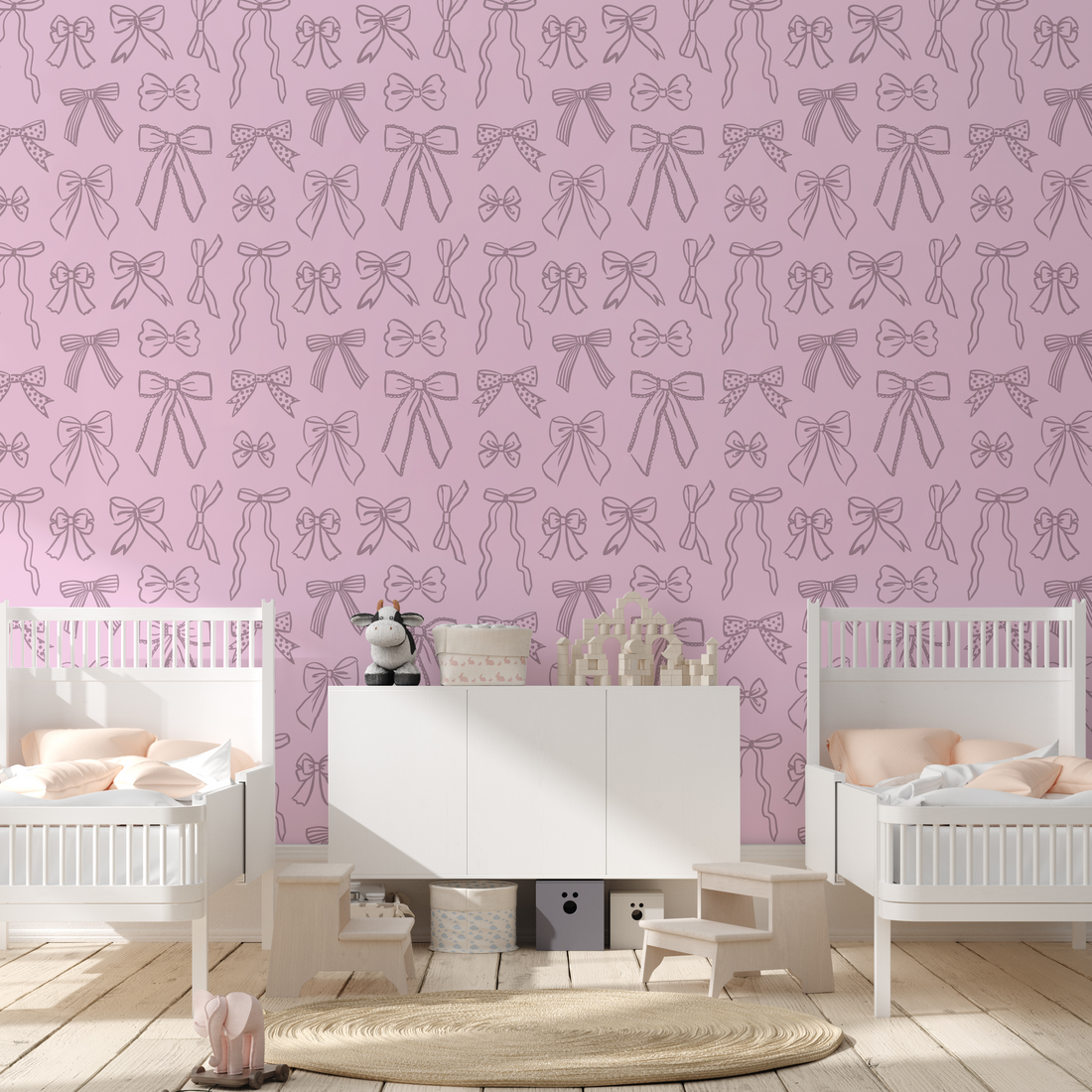 Brielle Cream and Multi-Color Removable Nursery Wallpaper