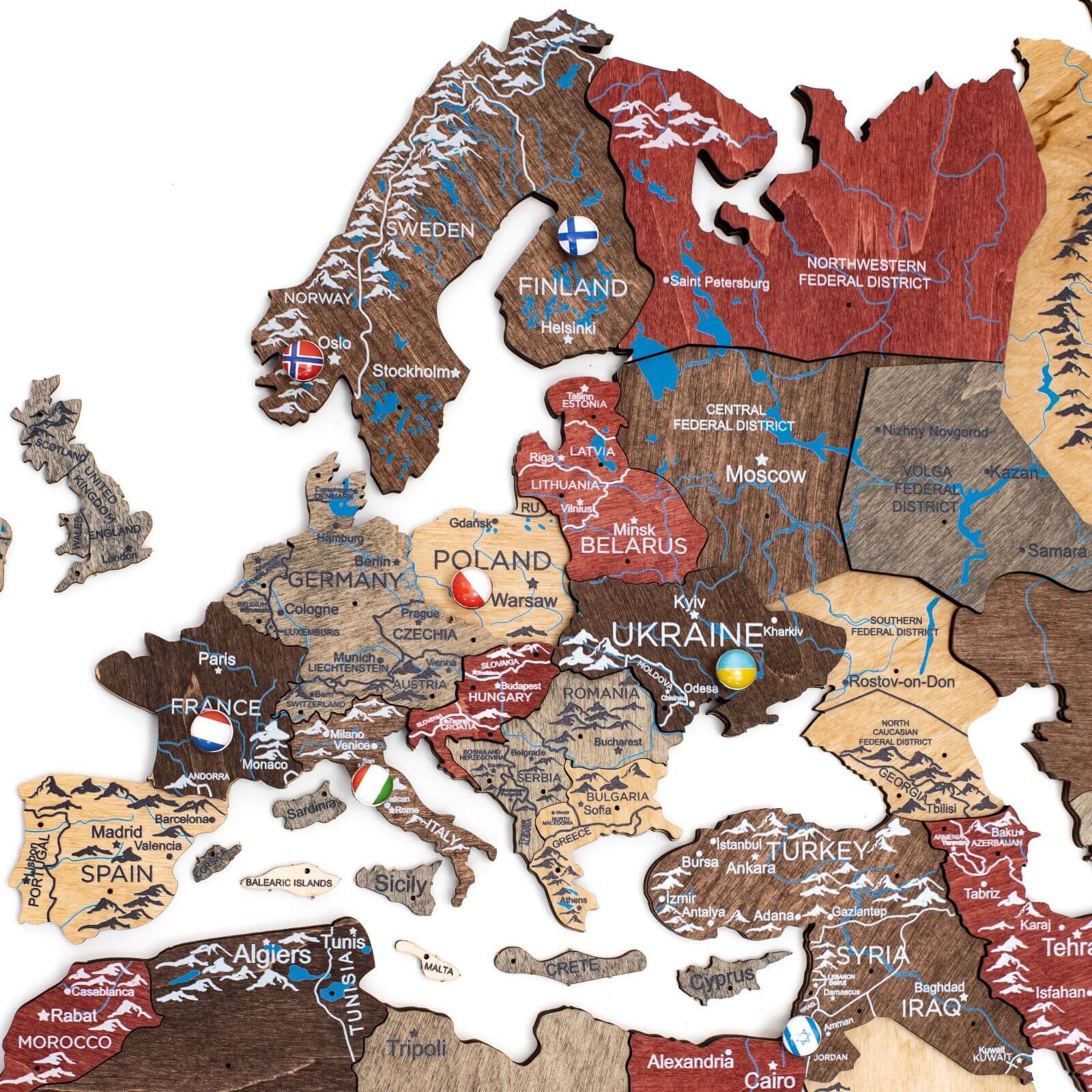 3D Wooden World Map Wall Art: Modern Minimalist Travel Decor
