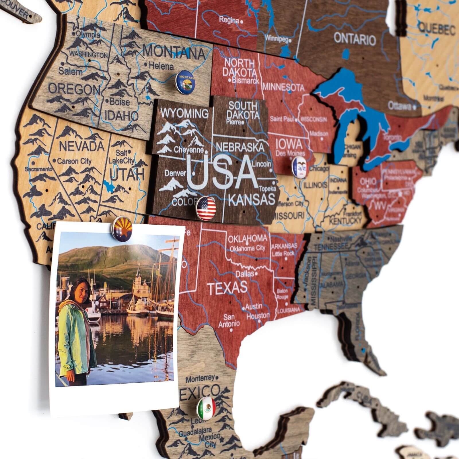 3D Wooden World Map Wall Art: Modern Minimalist Travel Decor