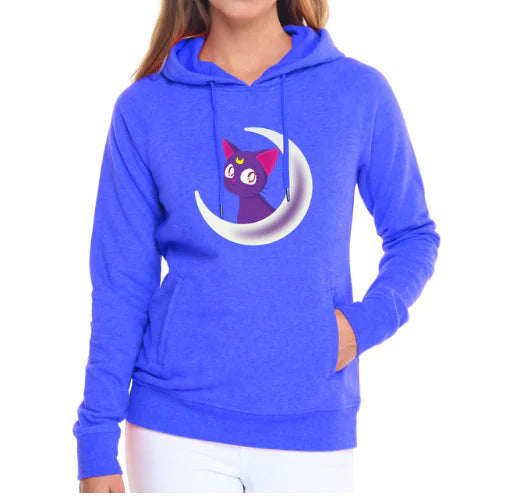 Women's Hooded Sweatshirt with Cute Cat Design