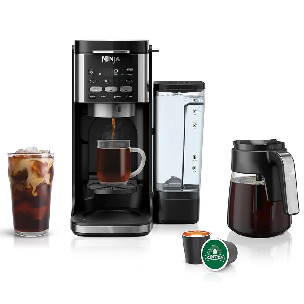 Ninja CFP101 DualBrew Hot & no Iced Coffee Maker Single-Serve Compatible with K-Cups & 12-Cup Drip Coffee Maker Black (Renewed)