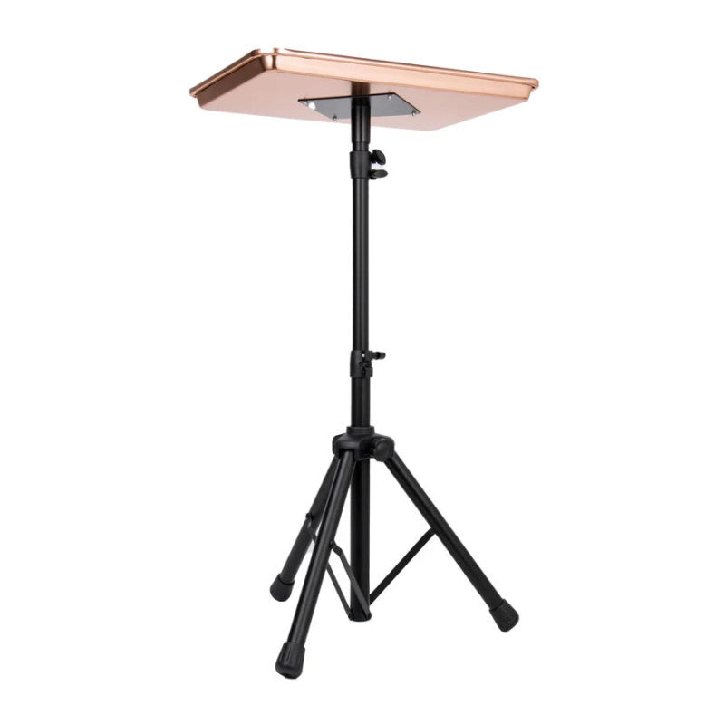 G&BPRO Pro Travel Tray in Gold featuring a stable metal work surface and professional carry strap.
