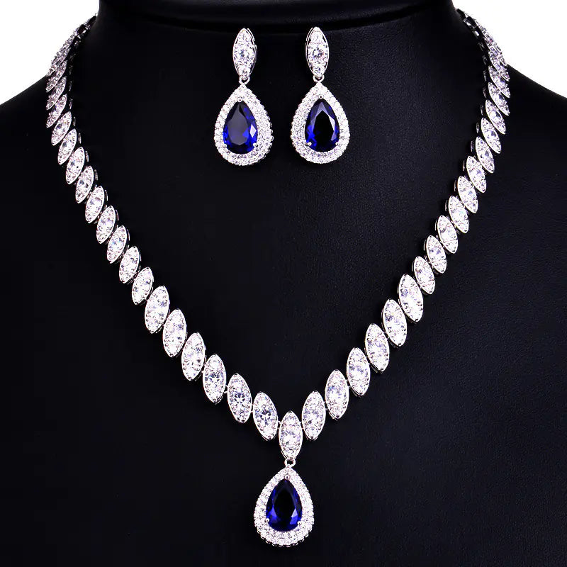 Bridal Jewelry Set - Korean Style Necklace and Earrings