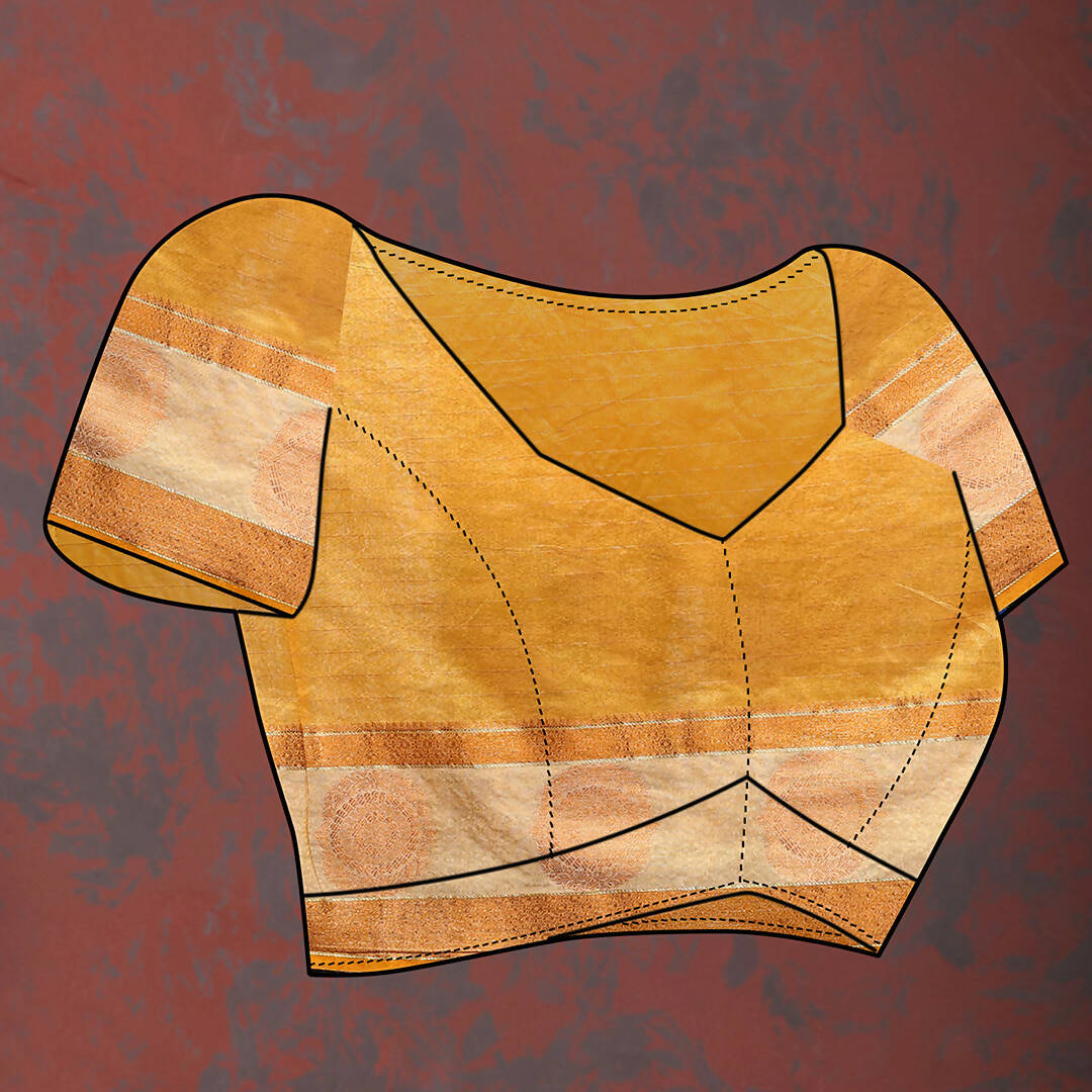 Orange Cotton Saree with Classic Woven Zari Weaving