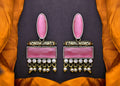 Elegant Pink AD stone brass earrings by Dista for women, perfect for festive wear