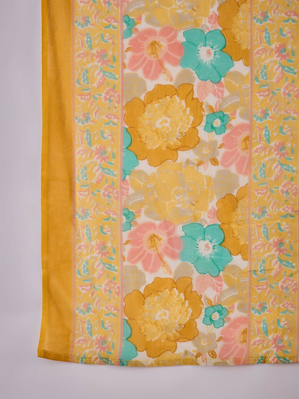 Printed Mustard Pure Cotton Kurta Set for Women