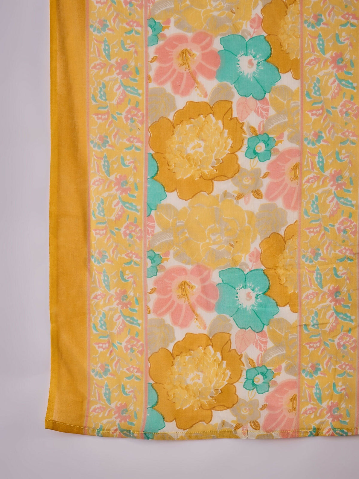 Printed Mustard Pure Cotton Kurta Set for Women