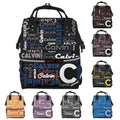 WLRUEZN Personalized Name Large Capacity Diaper Bag for Women Men Custom Backpack Customized Fashion Daypack Shoulder Bag for Shopping Travel Camping Work Office