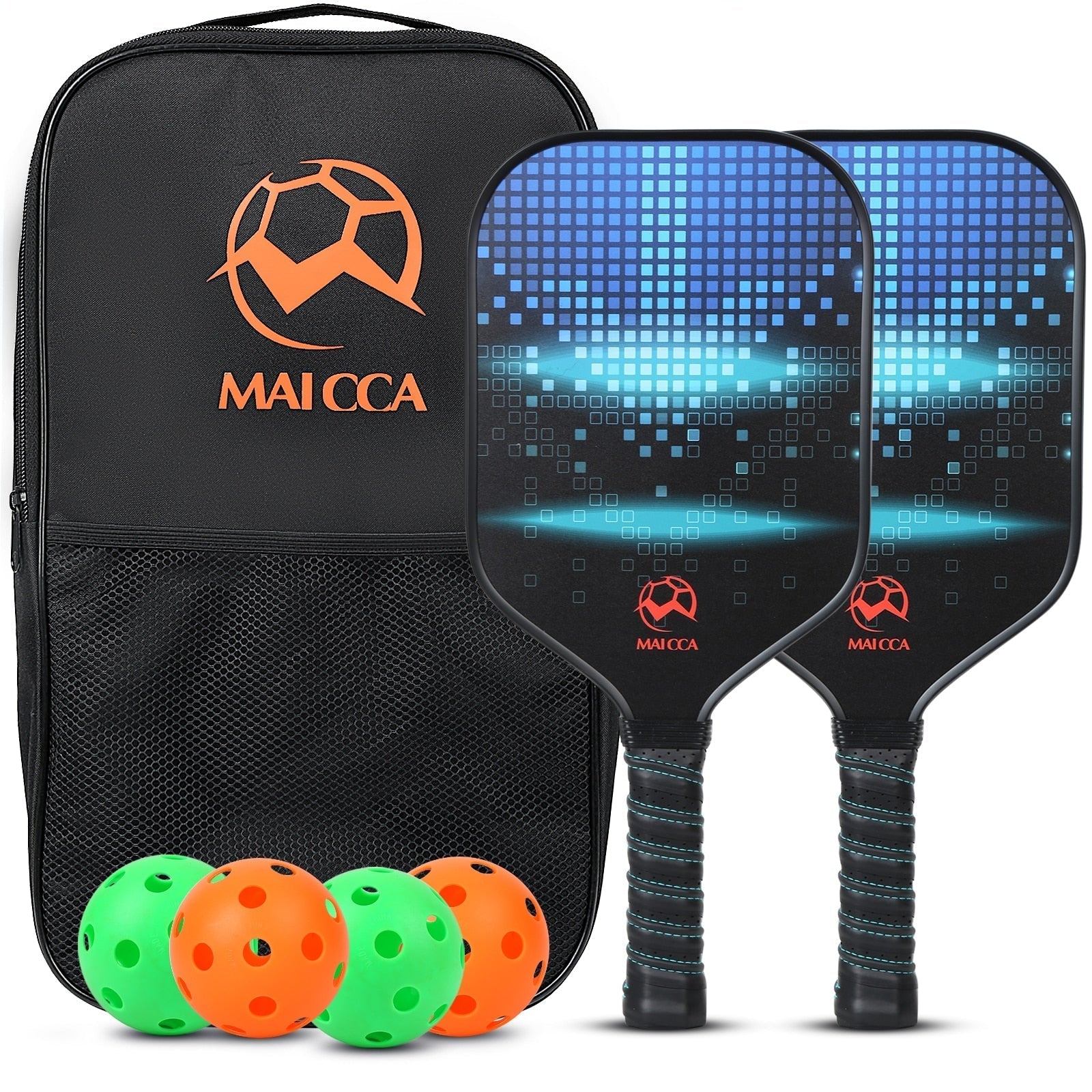 USAPA-Approved Pickleball Paddle Set - Modern Geometric Design