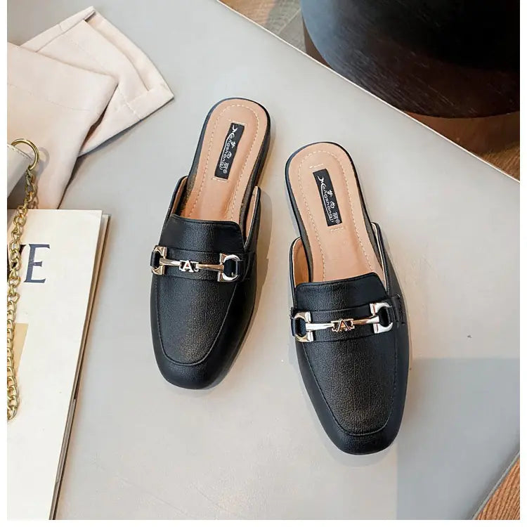 Women's Backless Slip-On Sandals - Comfort Flat