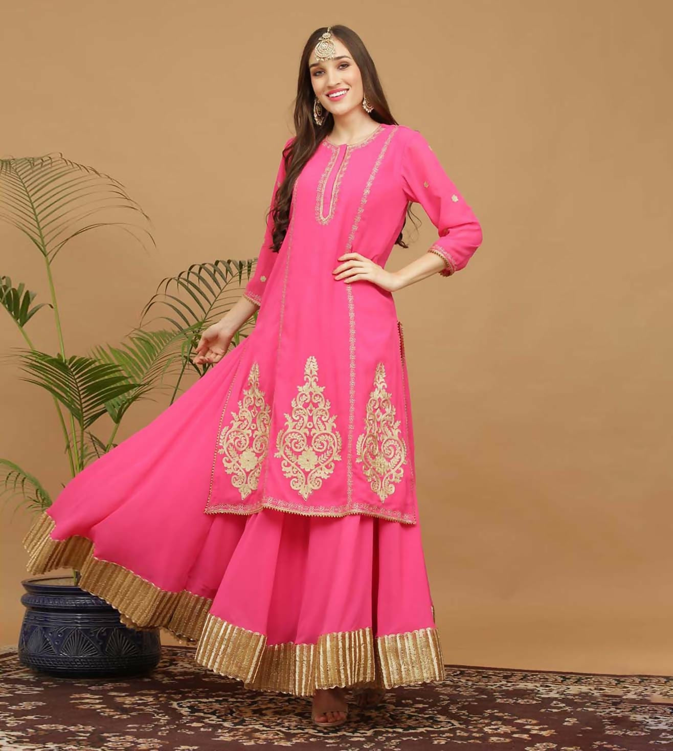 Beautiful pink georgette lehenga set