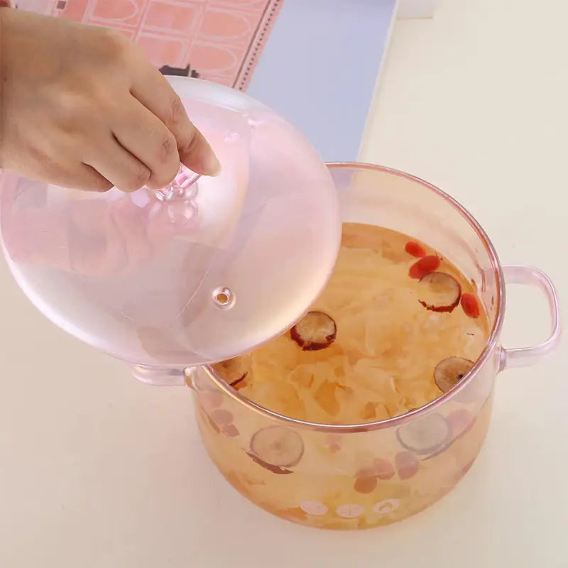 Heat Resistant Borosilicate Glass Soup Pot for Noodles