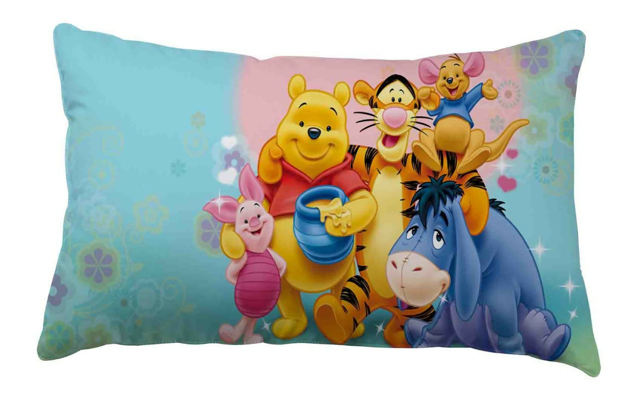 Winnie and the Team themed decorative microfibre cushion for kids bedroom
