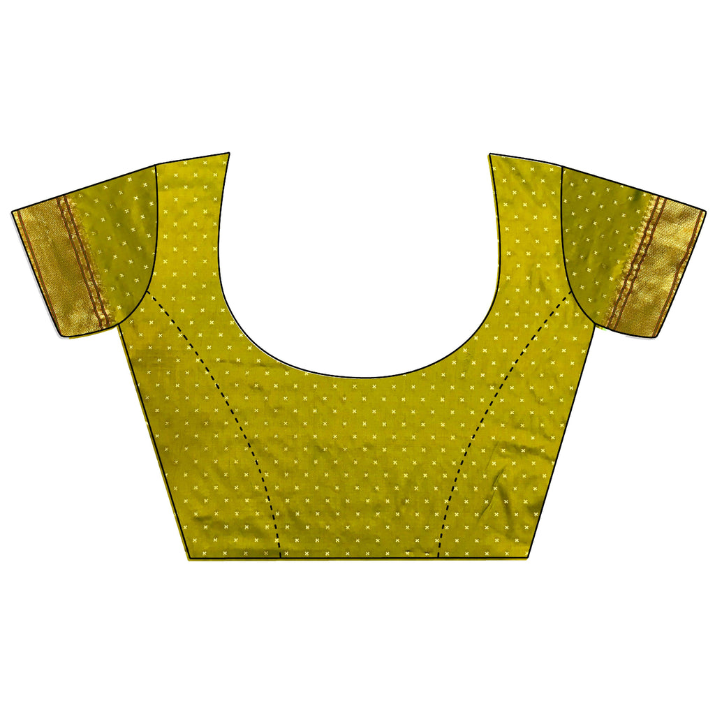 Lime Green Butti Woven Soft Lichi Silk Paithani Saree