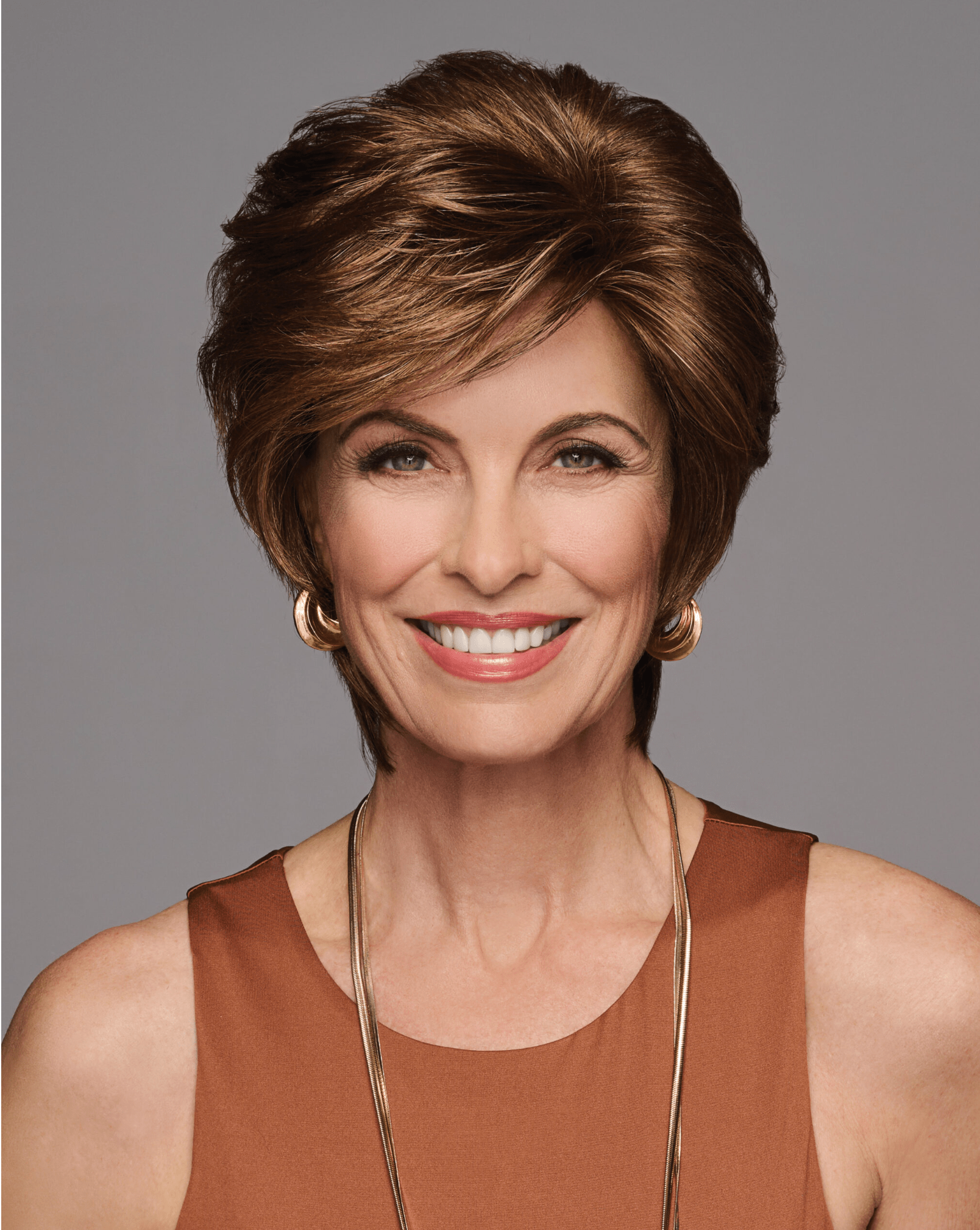 Gabor Femme & Flirty Short Shag Wig in sandy blonde with multi-tonal brown highlights