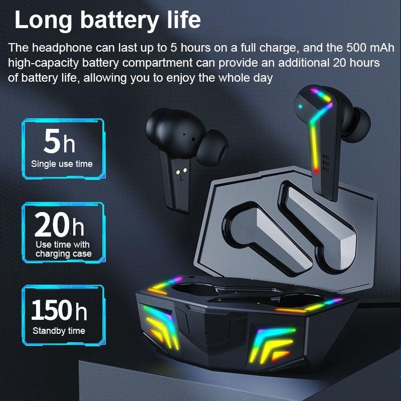 Wireless Gaming Earbuds with Microphone, Low Latency Sports Headset