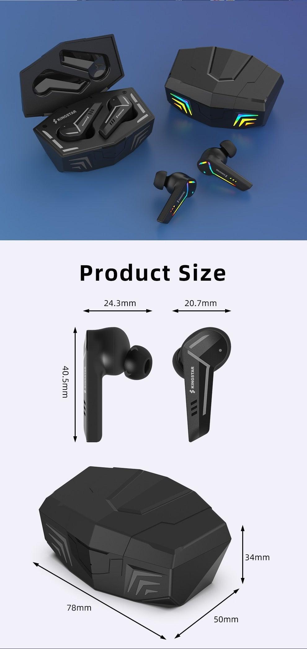 Wireless Gaming Earbuds with Microphone, Low Latency Sports Headset